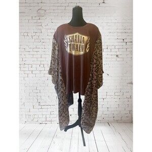 Upcycled handmade One Size Fits All Shania Twain Boho Tee Tshirt Poncho